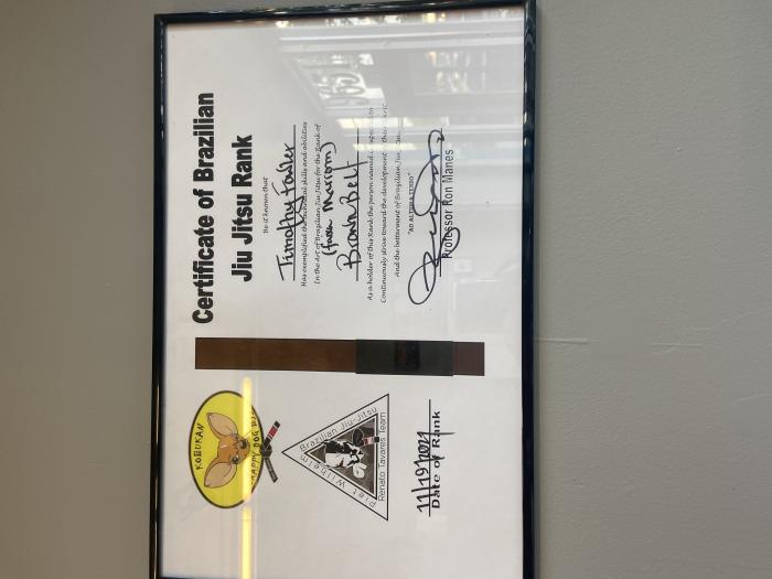 Brown belt · November 19, 2021 · Promoted by Ron Manes
