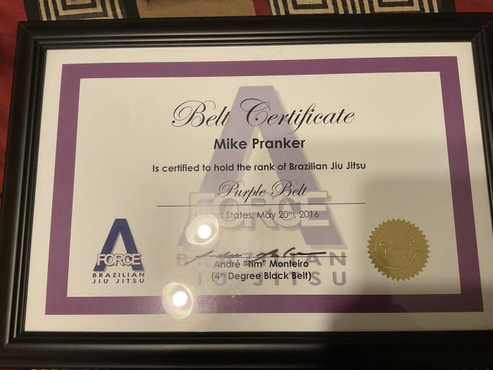 Purple belt · May 20, 2016 · Promoted by Andre Monteiro