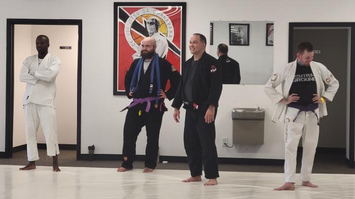 Standing after getting my purple belt - 2022 June 3