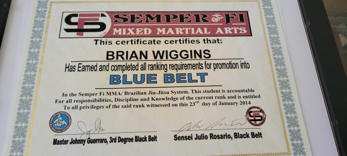 Blue belt · January 23, 2014 · Promoted by Julio Rosario