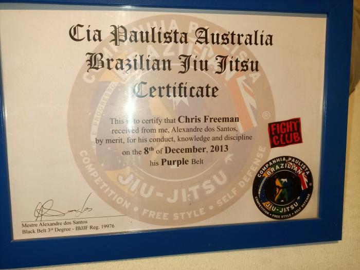 Purple belt · December 8, 2013 · Promoted by Alexandre dos Santos