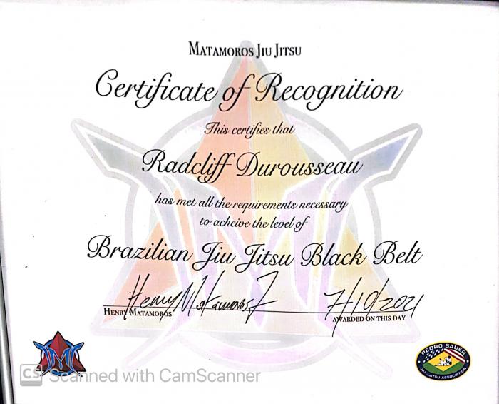 Black belt · July 10, 2021 · Promoted by Henry Matamoros