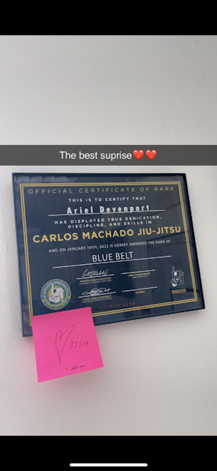 Blue belt · January 10, 2022 · Promoted by Adrian Cook