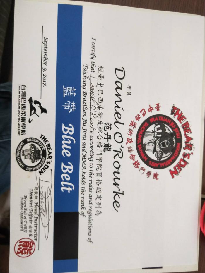 Blue belt · September 9, 2017 · Promoted by Demitri Telfair