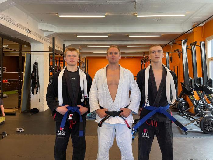 we both got our bluebelts
