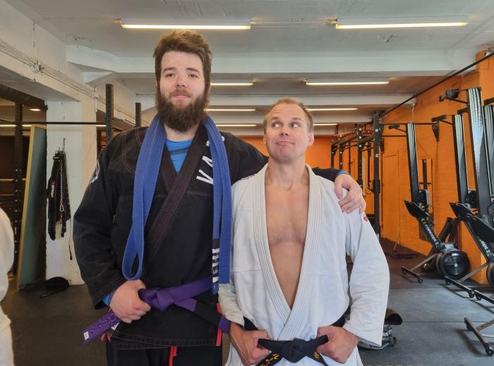 Me and Robert at my Purplebelt Promotion 19.06.22 at Aalesund bjj
