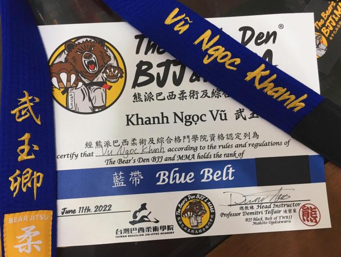 Blue belt · June 11, 2022 · Promoted by The Bear's Den BJJ & MMA 熊派巴西柔術及綜合格鬥學院