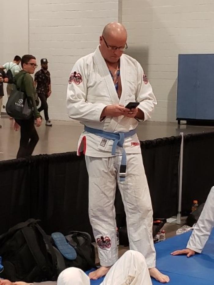 Getting ready for match - IBJJF Masters 2019