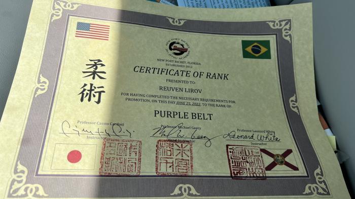 Purple belt · June 25, 2022 · Promoted by Michael Geery