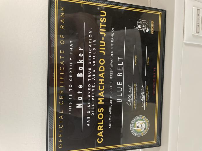Blue belt · April 28, 2021 · Promoted by Dylan Miller