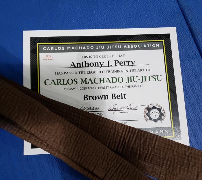 Brown belt · May 4, 2020 · Promoted by Anthony Bernabeo
