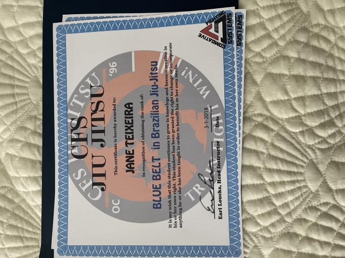 Blue belt · March 1, 2018 · Promoted by Earl Loucks