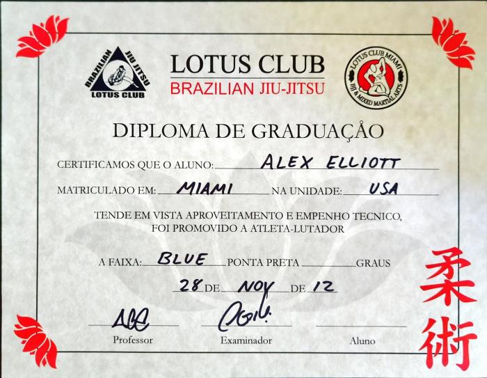 Blue belt · November 28, 2012 · Promoted by Arvin Ace Panlasigui