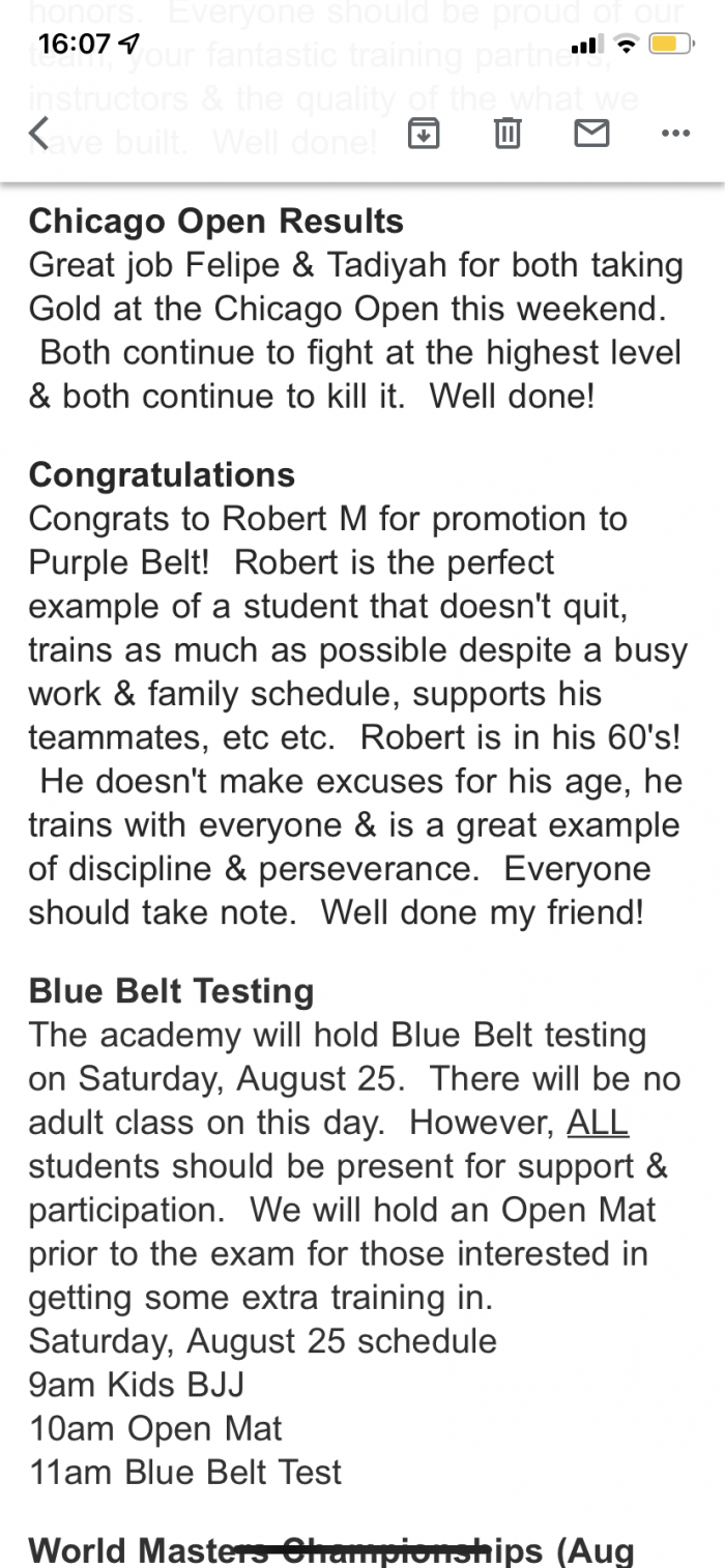 Purple belt · July 29, 2018 · Promoted by Noel Danforth