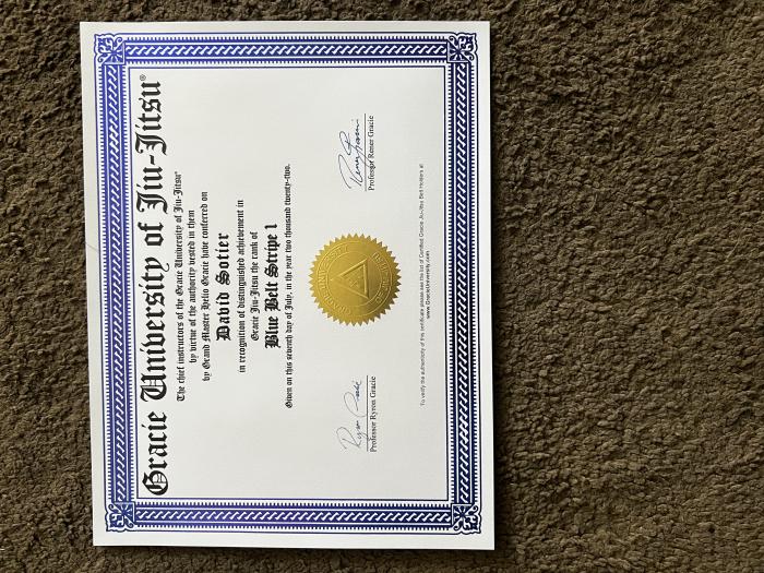 Blue belt · July 7, 2021 · Promoted by Matt Becker