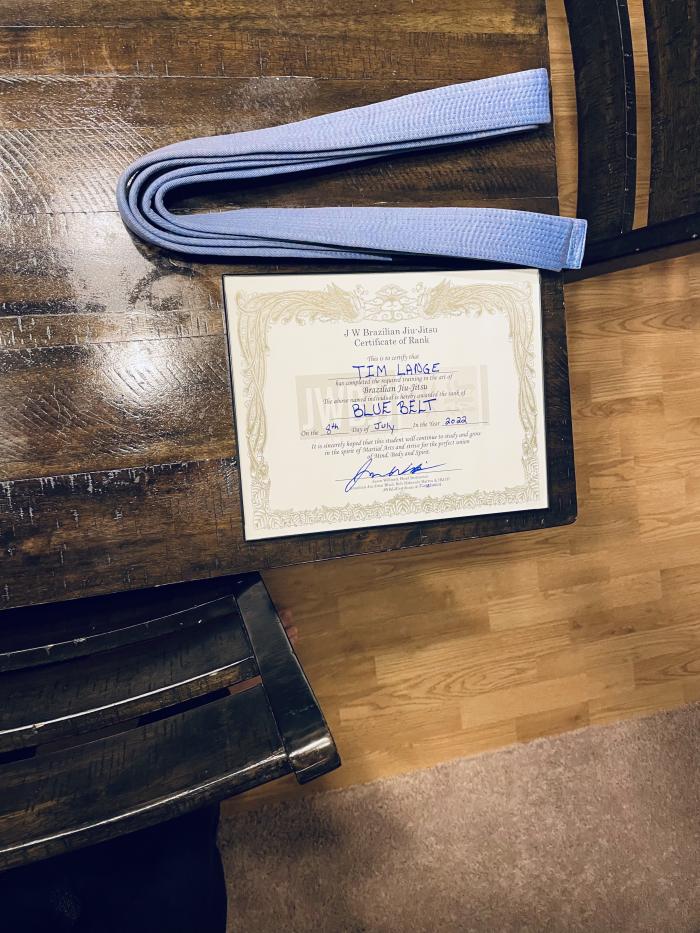 Blue belt · July 8, 2022 · Promoted by Jason Williard