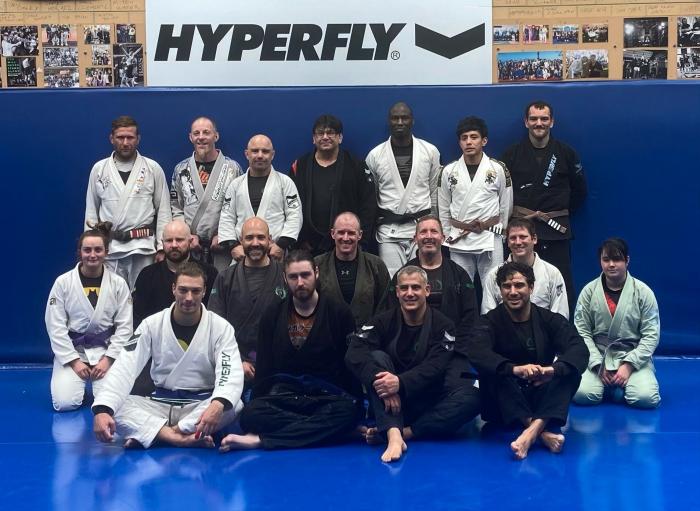 Purple belt grading day group photo with Gustavo Falciroli