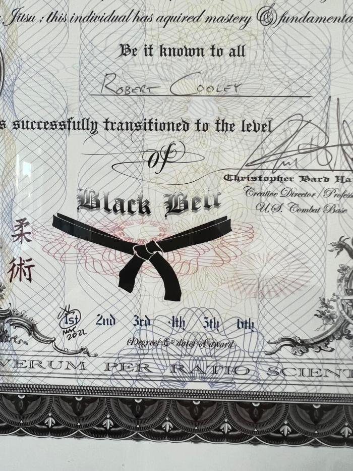 Black belt 1st degree · May 5, 2022 · Promoted by chris haueter