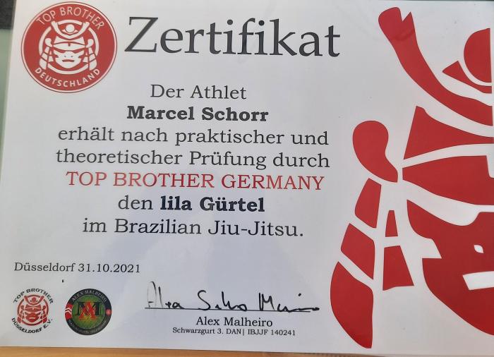 Purple belt · October 31, 2021 · Promoted by Alex Malheiro
