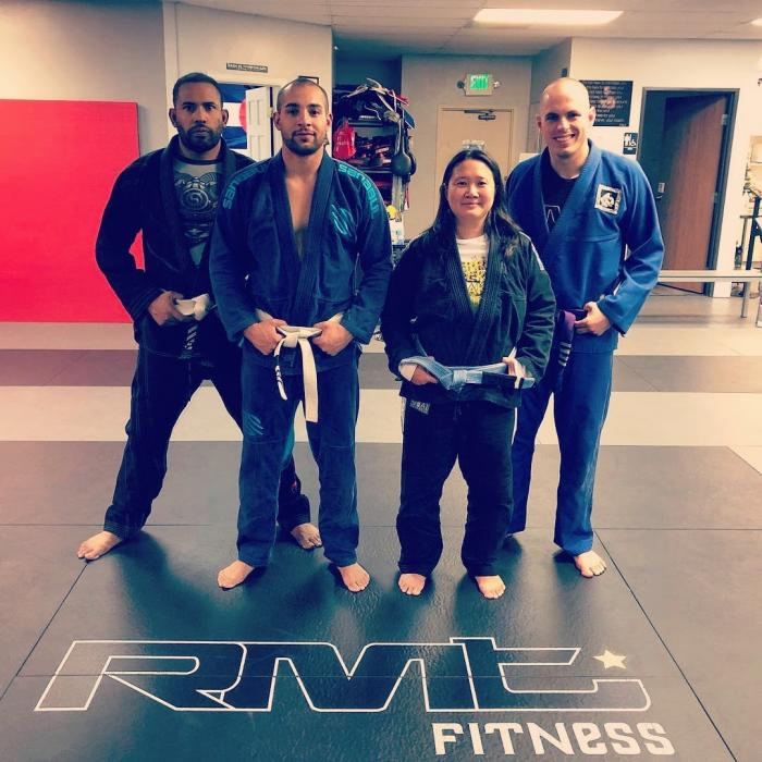 First stripe on blue