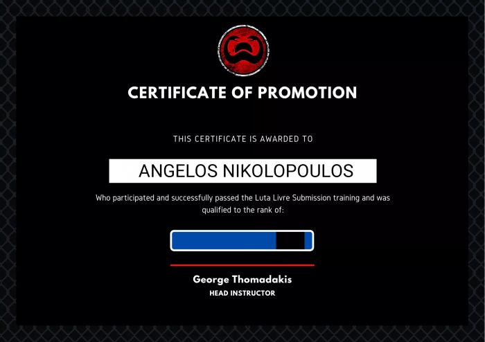 Blue belt · July 29, 2022 · Promoted by George Thomadakis