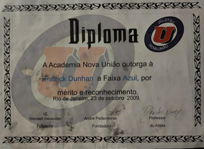 Blue belt · October 23, 2009 · Promoted by Roberto Nery
