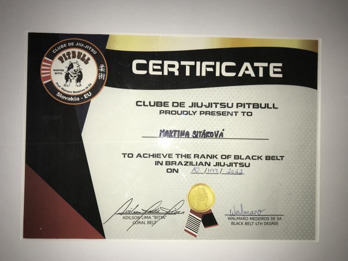 Black belt · May 10, 2022 · Promoted by Master Adilson Jorge de Lima “Bitta” Coral belt 7th degree, Professor Walmaro Medeiro de Sá Black belt 4th degree, Professor Coach Martin Minár