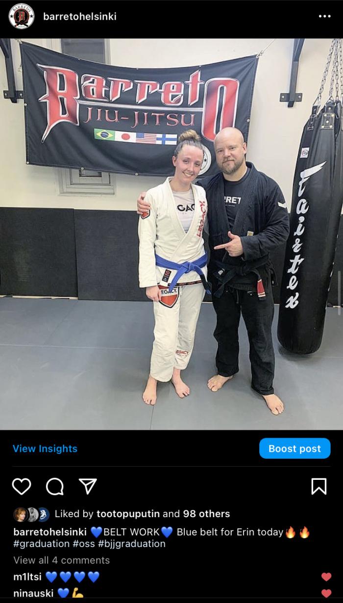 Blue belt · December 9, 2019 · Promoted by Tuomas Vaskisalmi