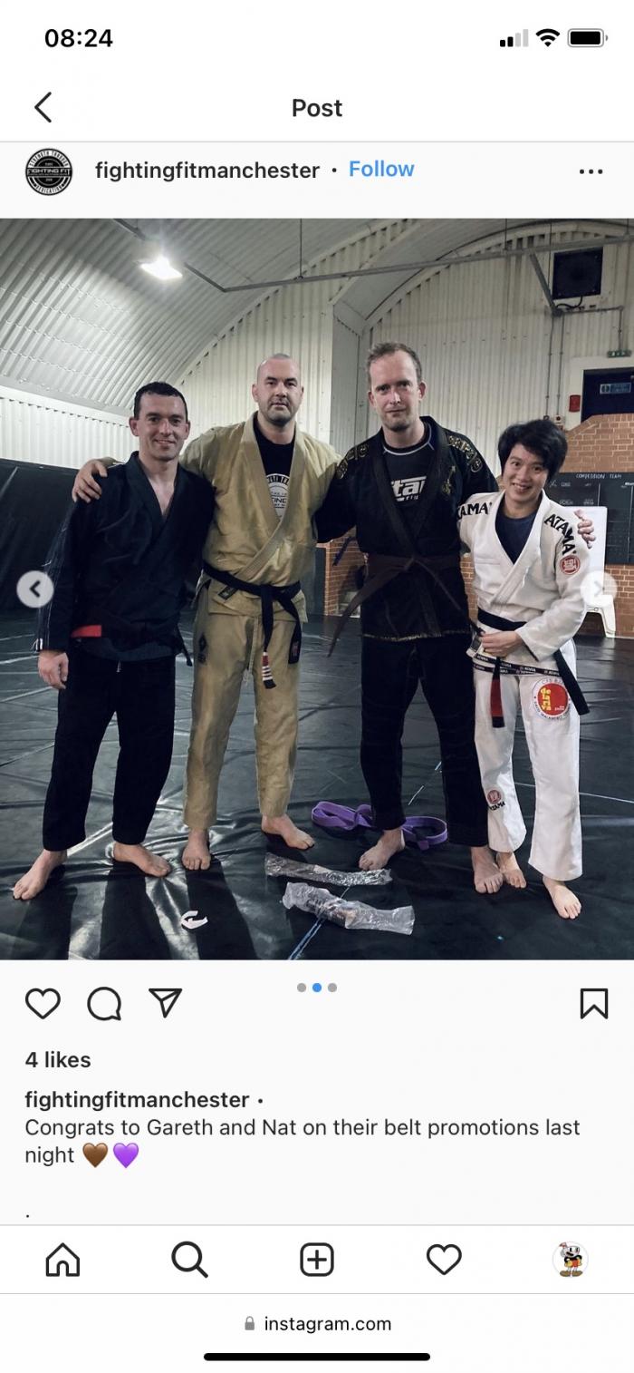 Promoted to Brown by Professor Martyn Cahill