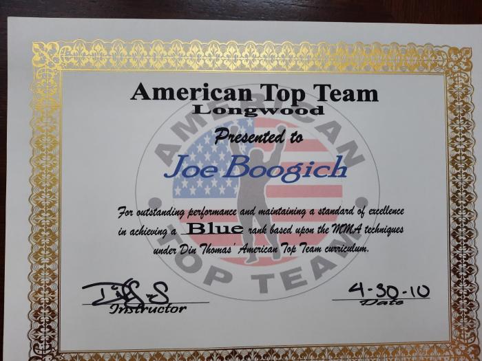 Blue belt · April 30, 2011 · Promoted by Din Thomas