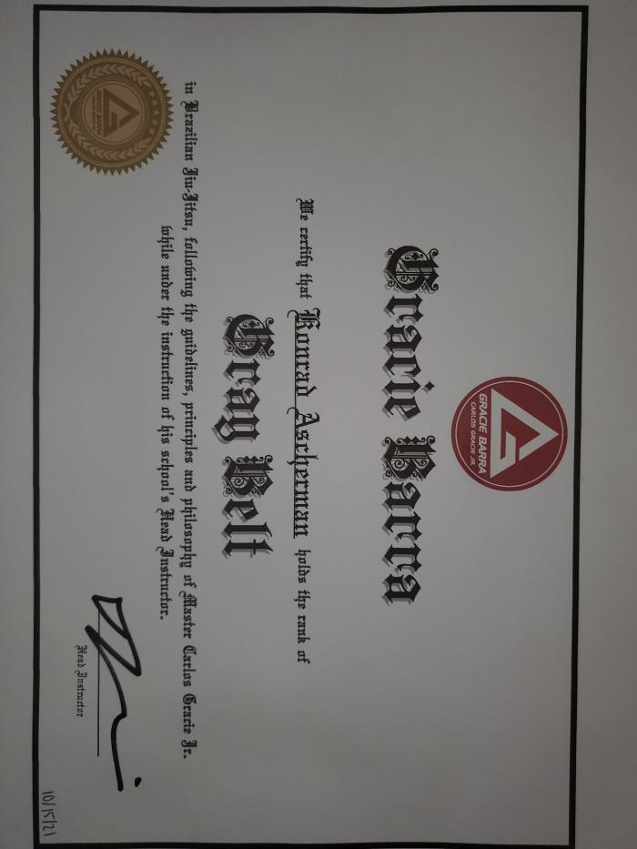 Gray belt · October 15, 2021 · Promoted by Kendall Reusing