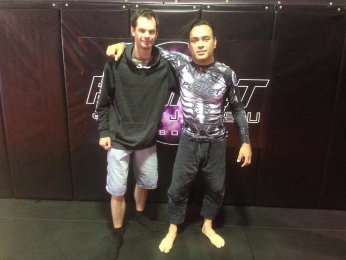 Blue Belt meeting Eddie Bravo as guest at 10th Planet Jiu Jitsu Melbourne