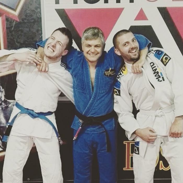 My blue belt promotion in spring of 2016.