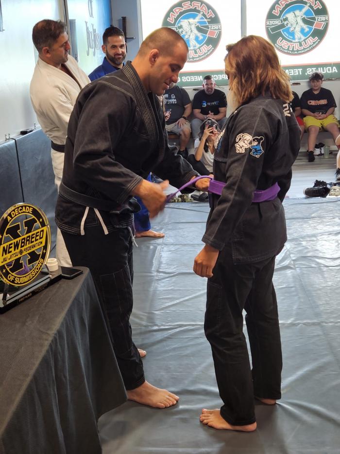 Purple belt · August 27, 2022 · Promoted by Micheal "Tarzan" Fernandez