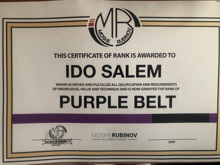 Purple belt · January 26, 2022 · Promoted by Moshe