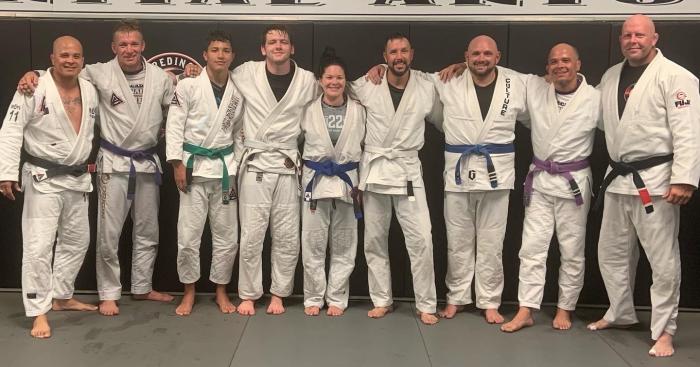 Some of my teammates from ACBJJ and CBJJ at Reding Martial Arts after my promotion to Blue Belt.