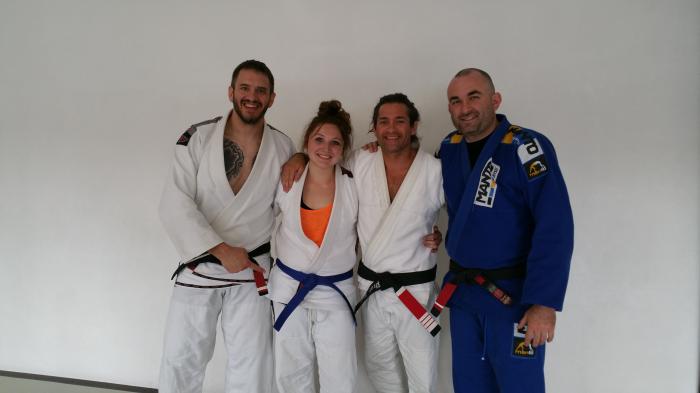 9 months after starting Jiu-Jitsu i received my bluebelt opening day of our gym sept 12th 2015