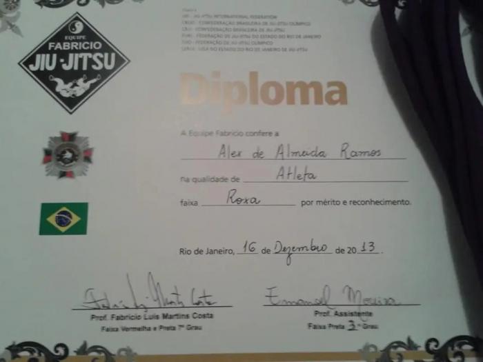 Purple belt · December 16, 2013 · Promoted by Fabrício Luis Martins Costa