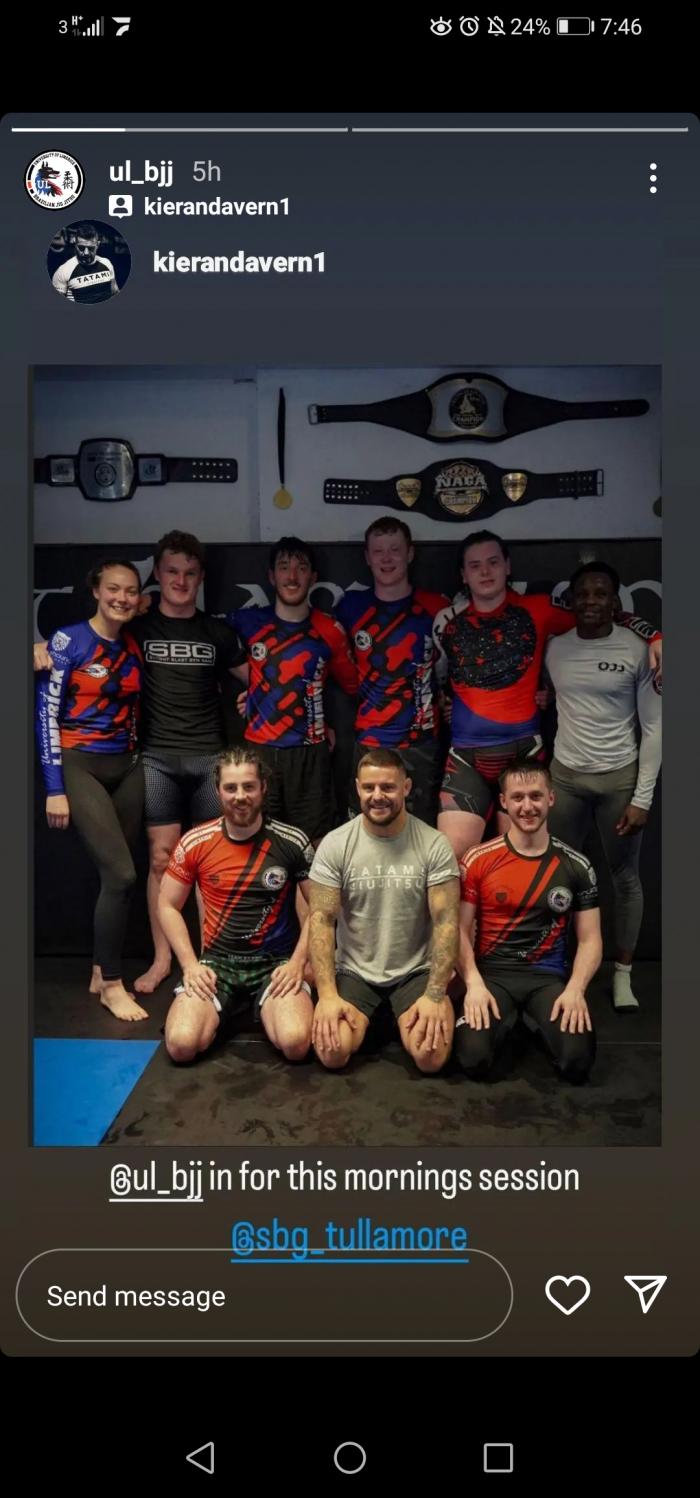 Training in SBG Tullamore with the university squad