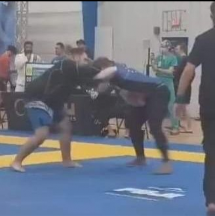 At a competition earlier in the year