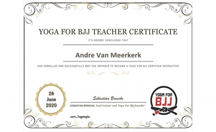 Yoga for BJJ teacher certificate