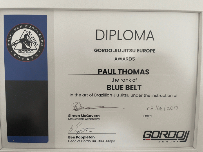 Blue belt · June 9, 2016 · Promoted by Simon Mcgovern