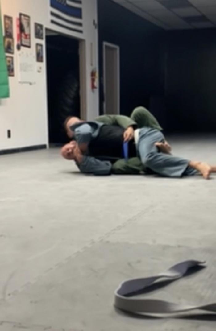 Getting worked so bad didn’t even notice him putting my Blue Belt on