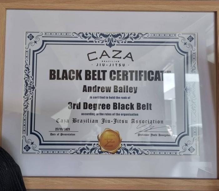 Black belt 3rd degree · November 27, 2021 · Promoted by Yoshi Hasegawa