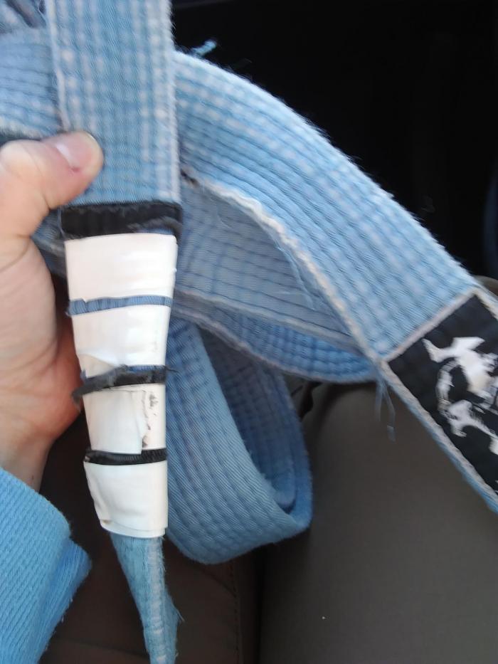 From when I got my last stripes on my blue belt.