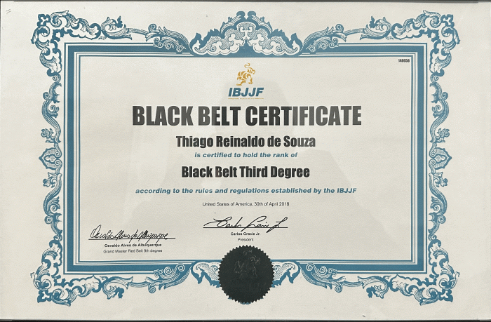 Black belt 3rd degree · January 11, 2017 · Promoted by Henrique Machado
