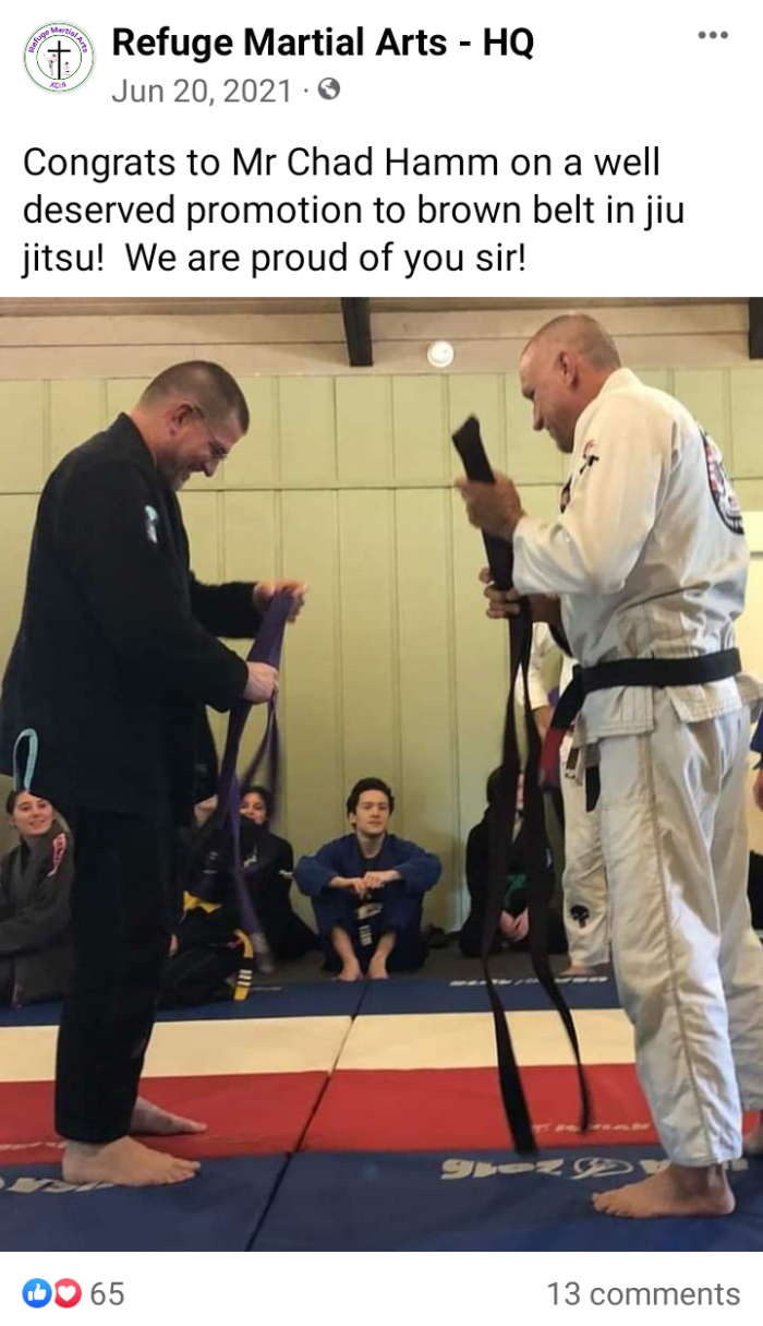 Brown belt · June 19, 2021 · Promoted by Brian James