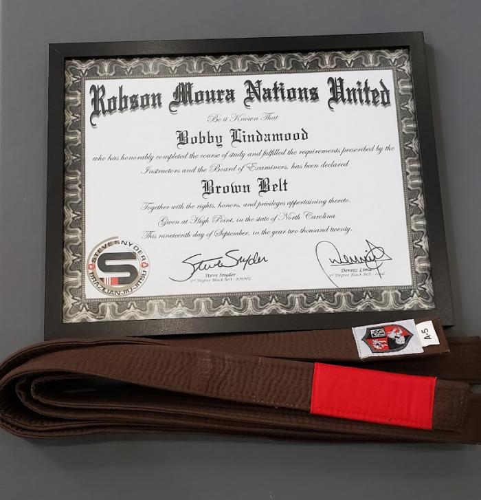 Brown belt · September 19, 2020 · Promoted by Steve Snyder