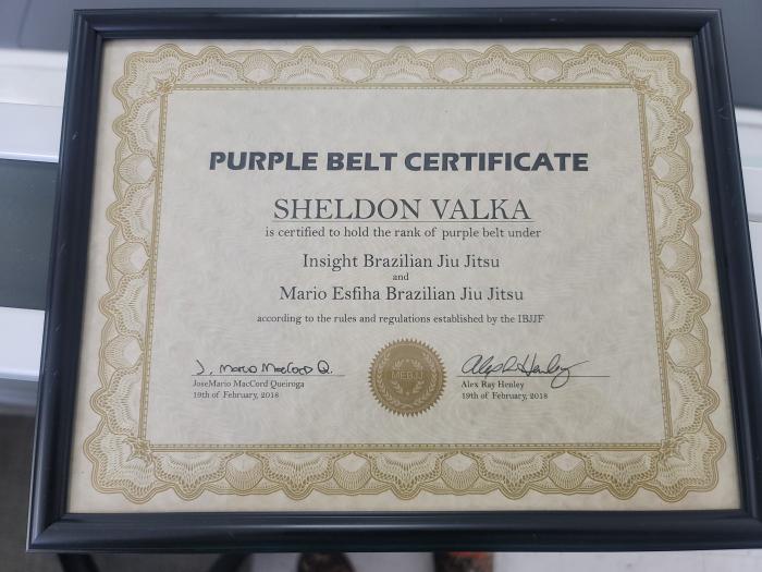 Purple belt · February 19, 2018 · Promoted by Alex Henley