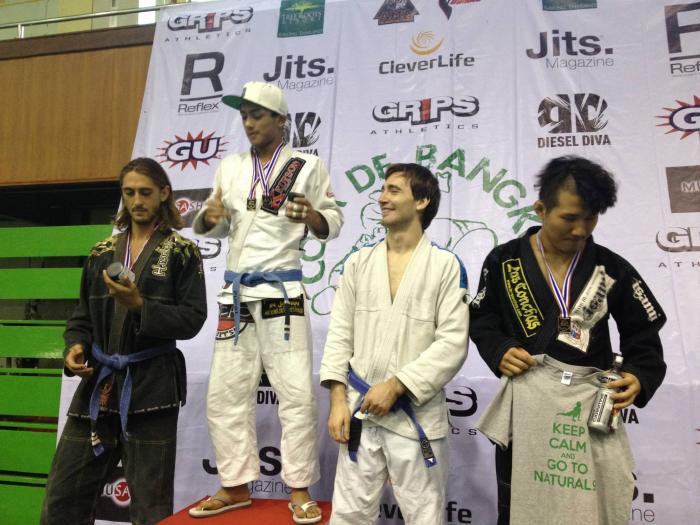 Podium at Copa de Bangkok 2015, adult blue belt absolute